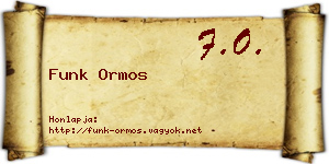 Funk Ormos névjegykártya